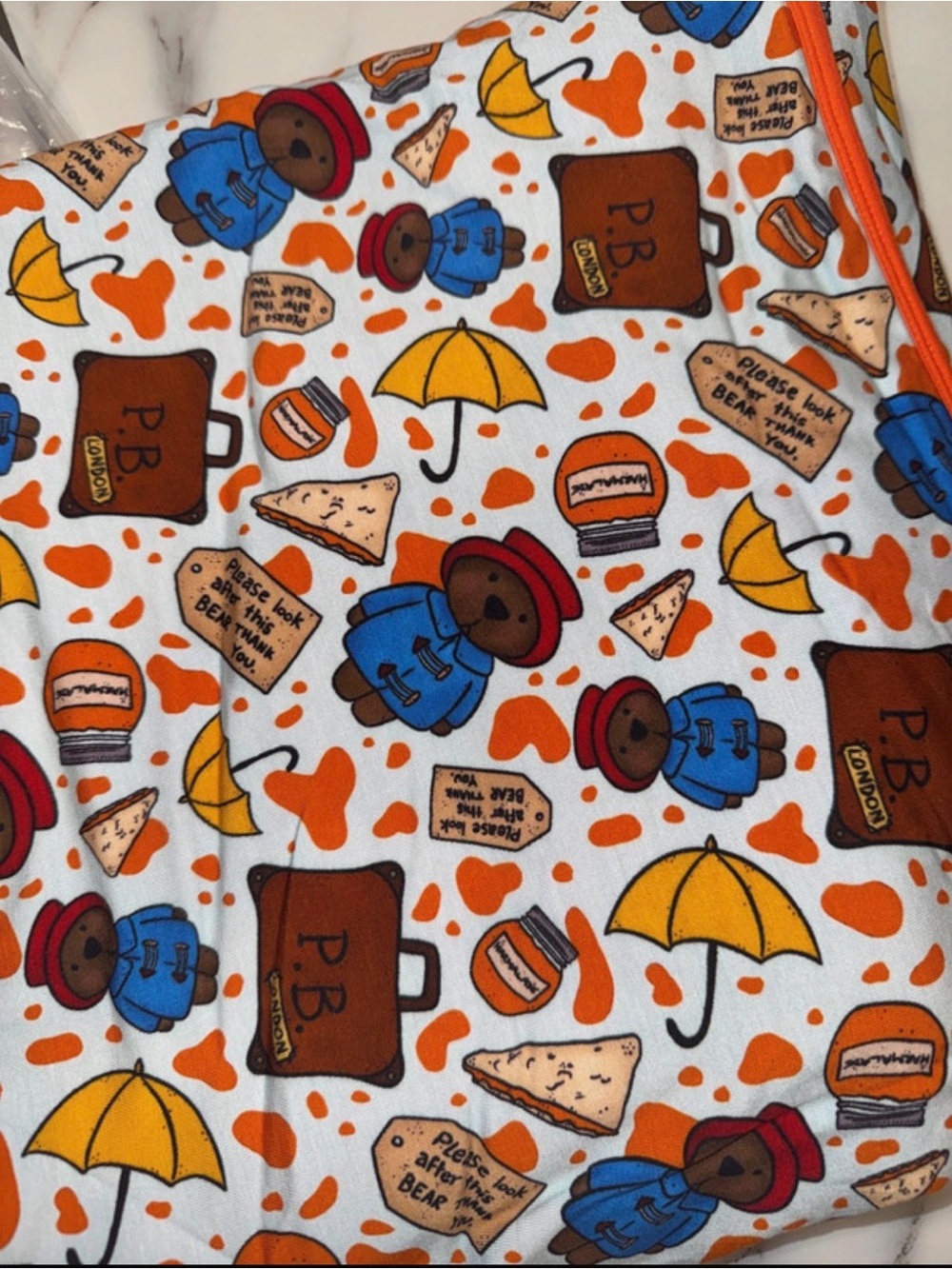 Paddington Bear 50x50 double layer blanket nwt